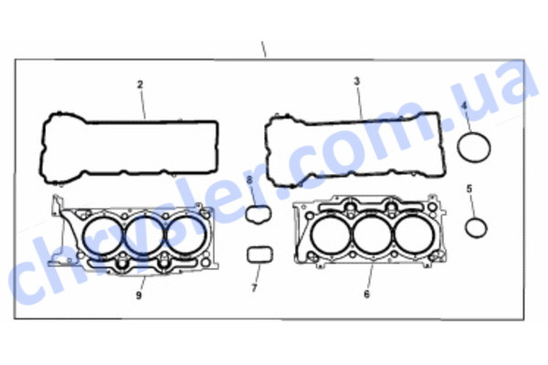 CHRYSLER 68216121AA Комплект прокладок верхній